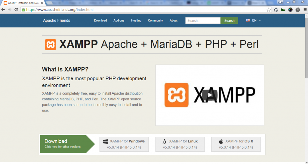 XAMPP website